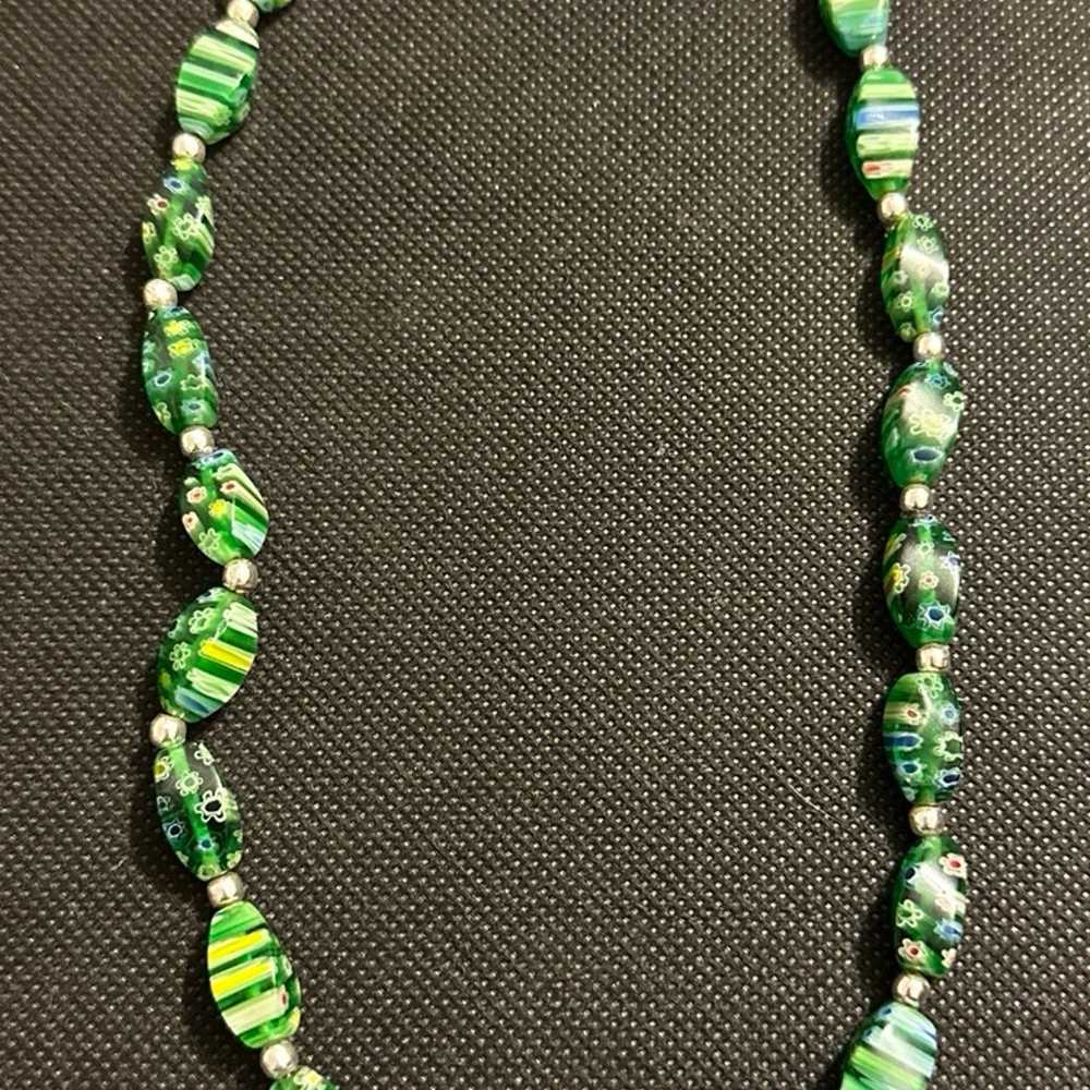 Vintage Murano Millefiori Glass Bead Necklace - image 1