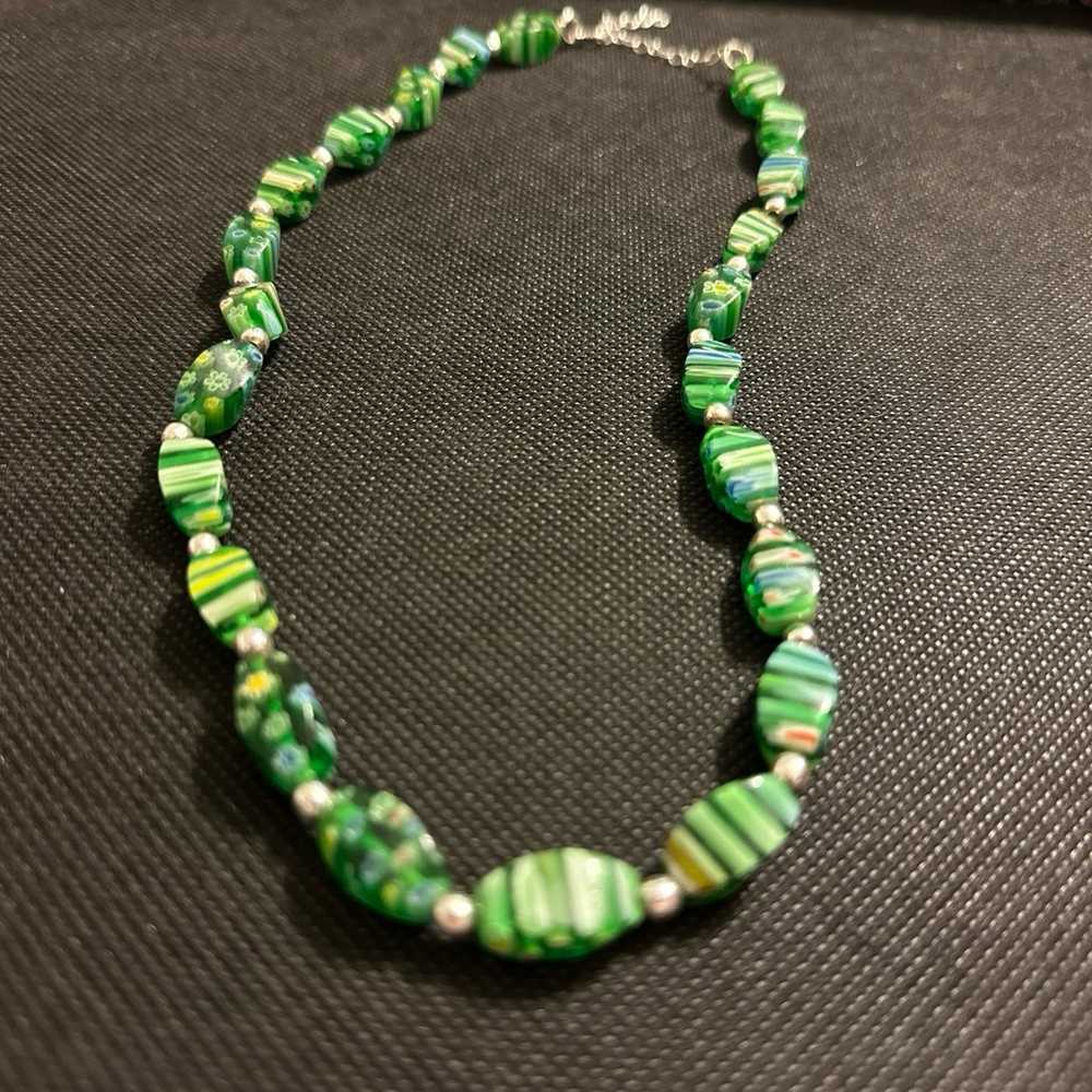 Vintage Murano Millefiori Glass Bead Necklace - image 2