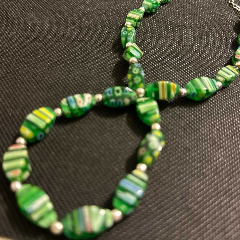 Vintage Murano Millefiori Glass Bead Necklace - image 3