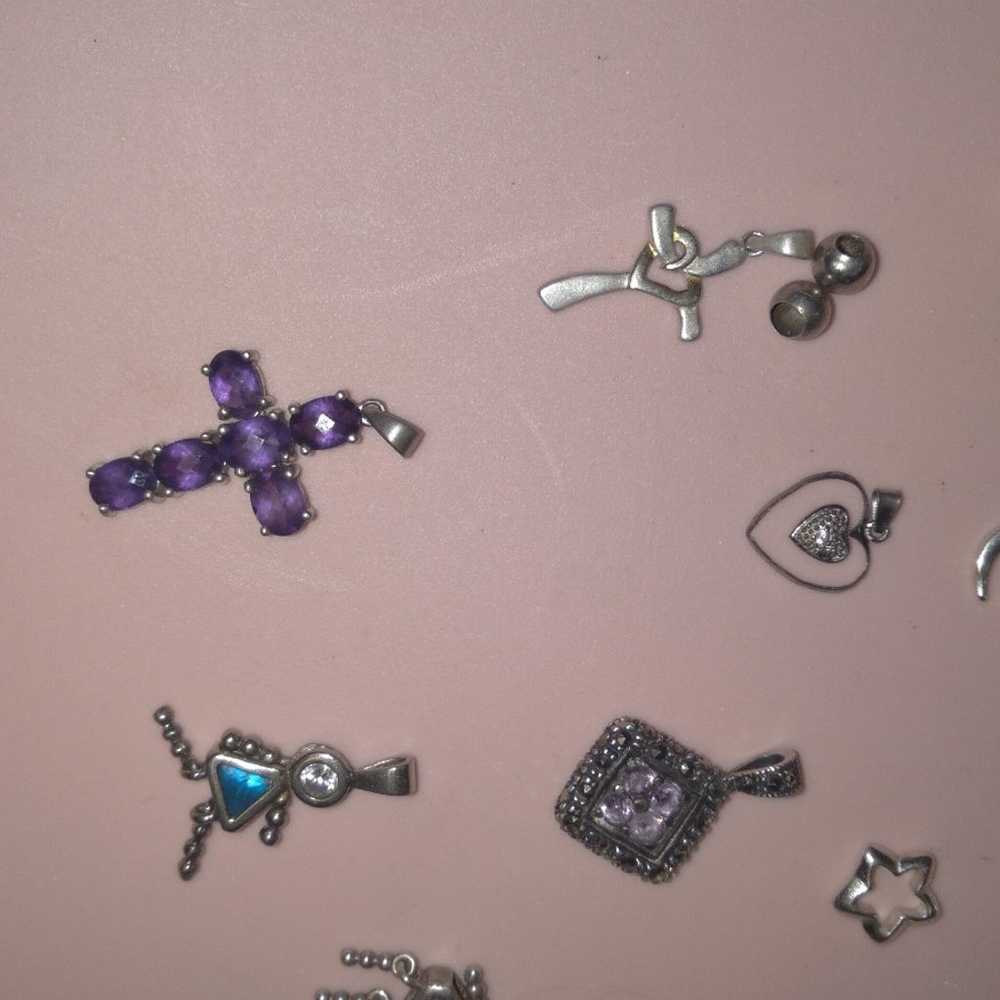 Fine 925 Sterling Silver Lot of Pendants or charms - image 2