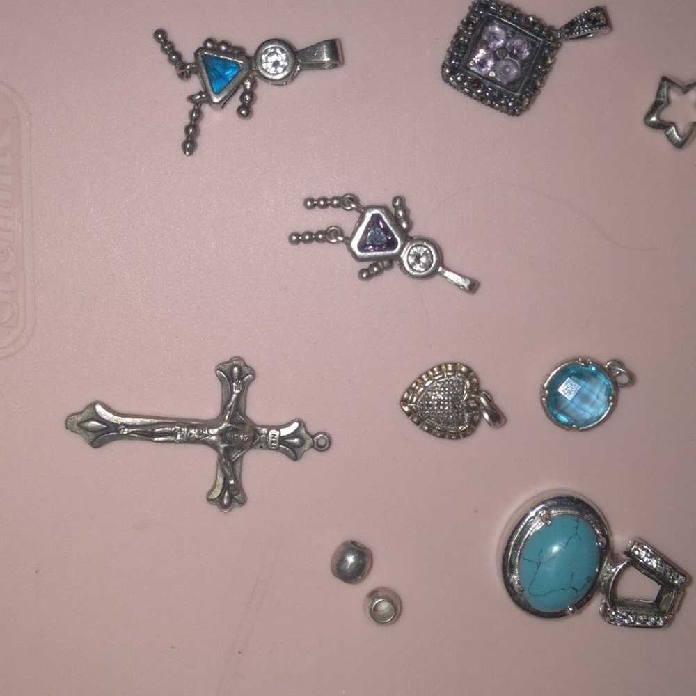 Fine 925 Sterling Silver Lot of Pendants or charms - image 5