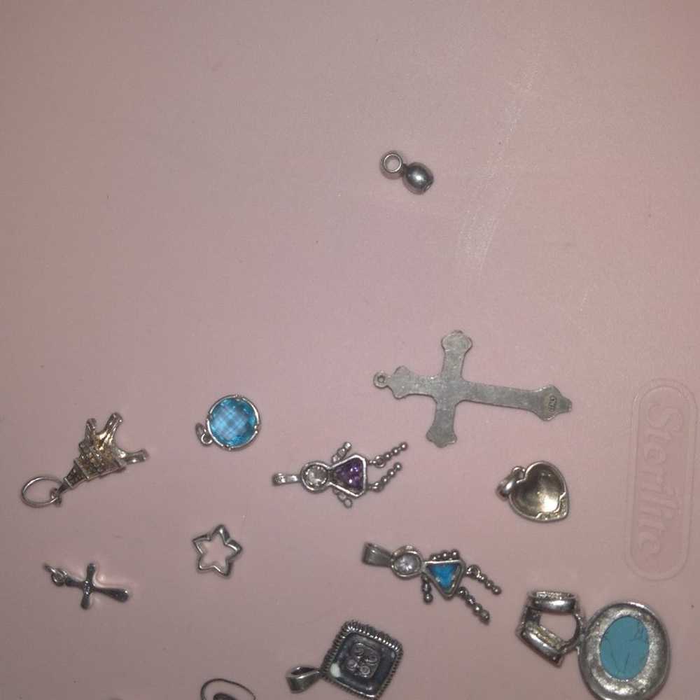 Fine 925 Sterling Silver Lot of Pendants or charms - image 6