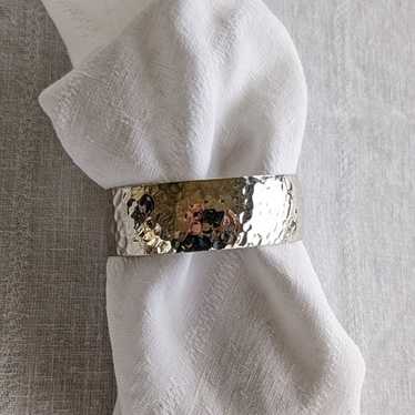 Sterling JM Hammered  Cuff Bracelet Navajo Vintage - image 1