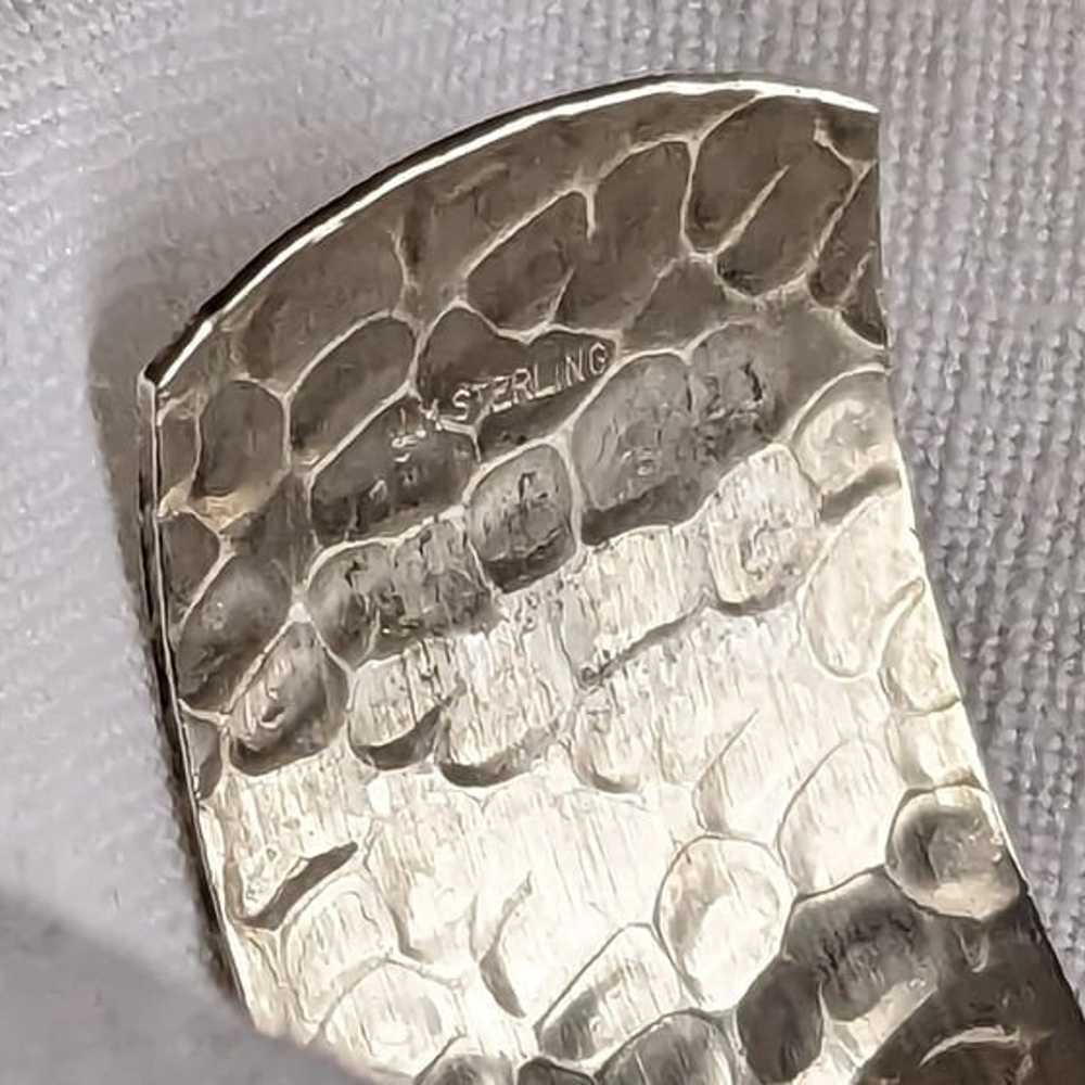 Sterling JM Hammered  Cuff Bracelet Navajo Vintage - image 3