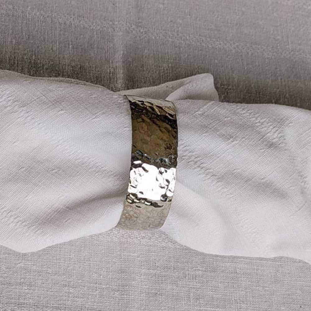 Sterling JM Hammered  Cuff Bracelet Navajo Vintage - image 7