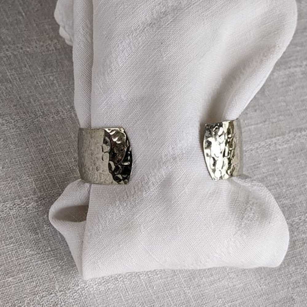 Sterling JM Hammered  Cuff Bracelet Navajo Vintage - image 8