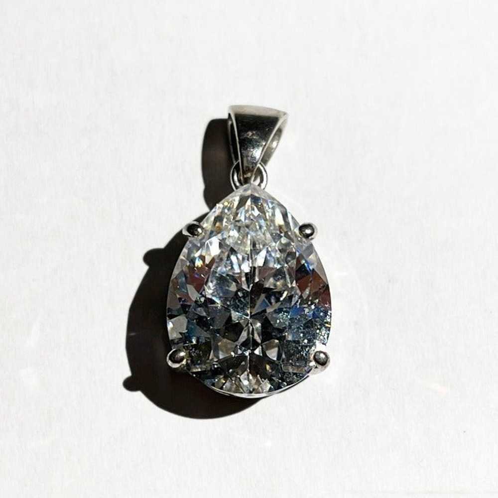 STERLING SILVER DIAMONIQUE PENDANT CHAIN - image 2