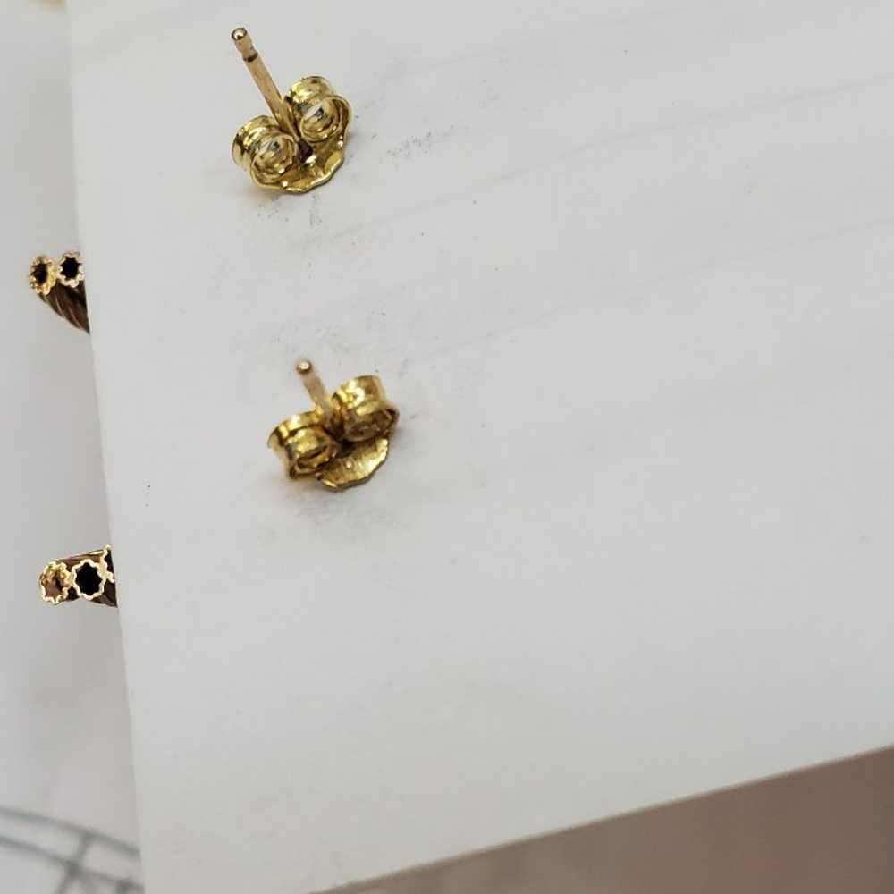 14karat 3color Gold earrings - image 3