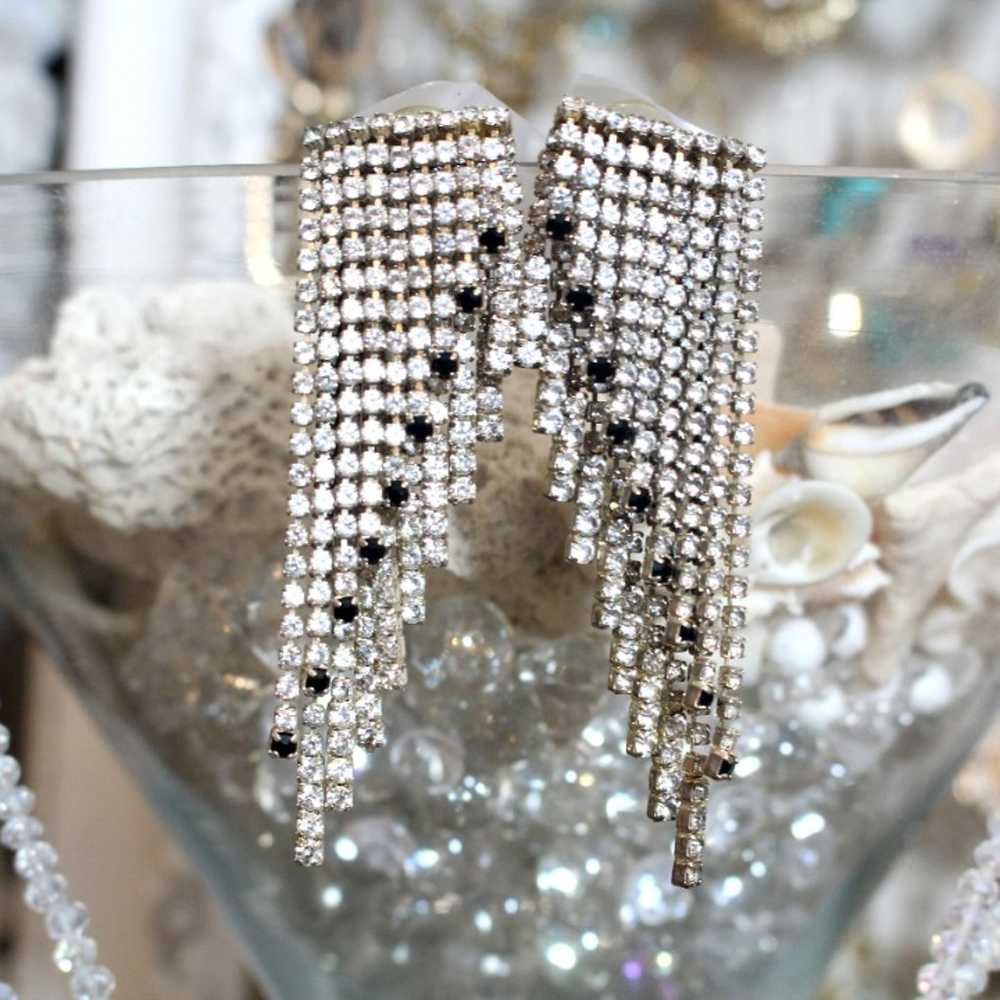 60's Glamorous Asymmetrical Earrings - image 1