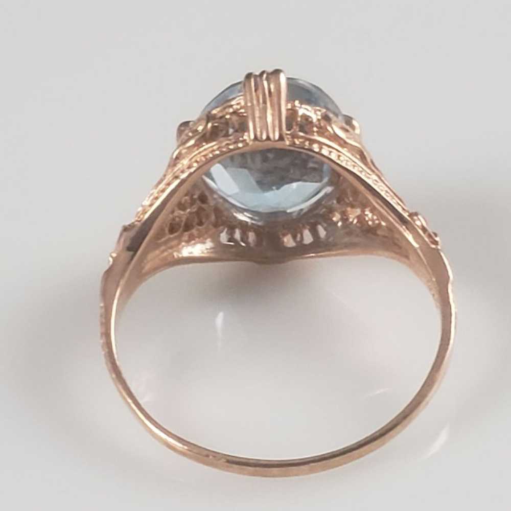 Swiss Blue Topaz Rose Gold 925 Ring - image 12