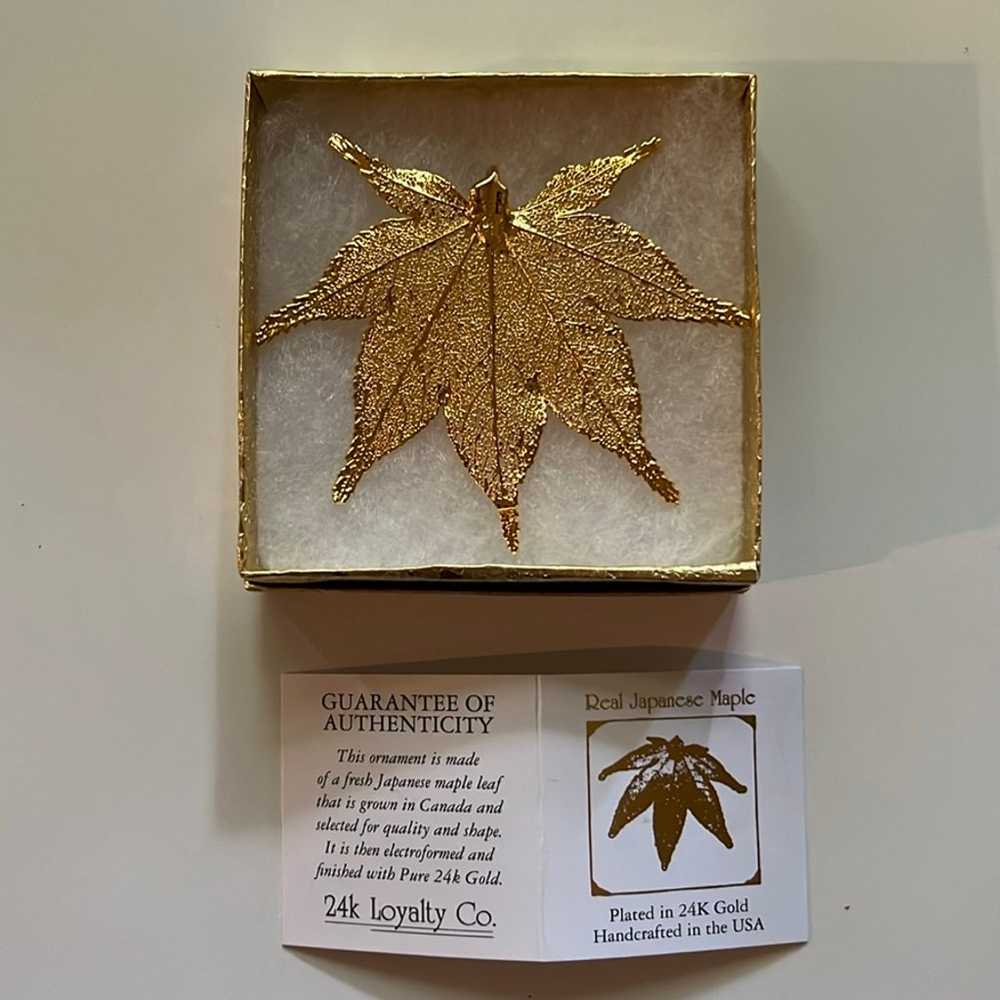 Vintage 24K Japanese Maple Leaf Pendant, Approxim… - image 1