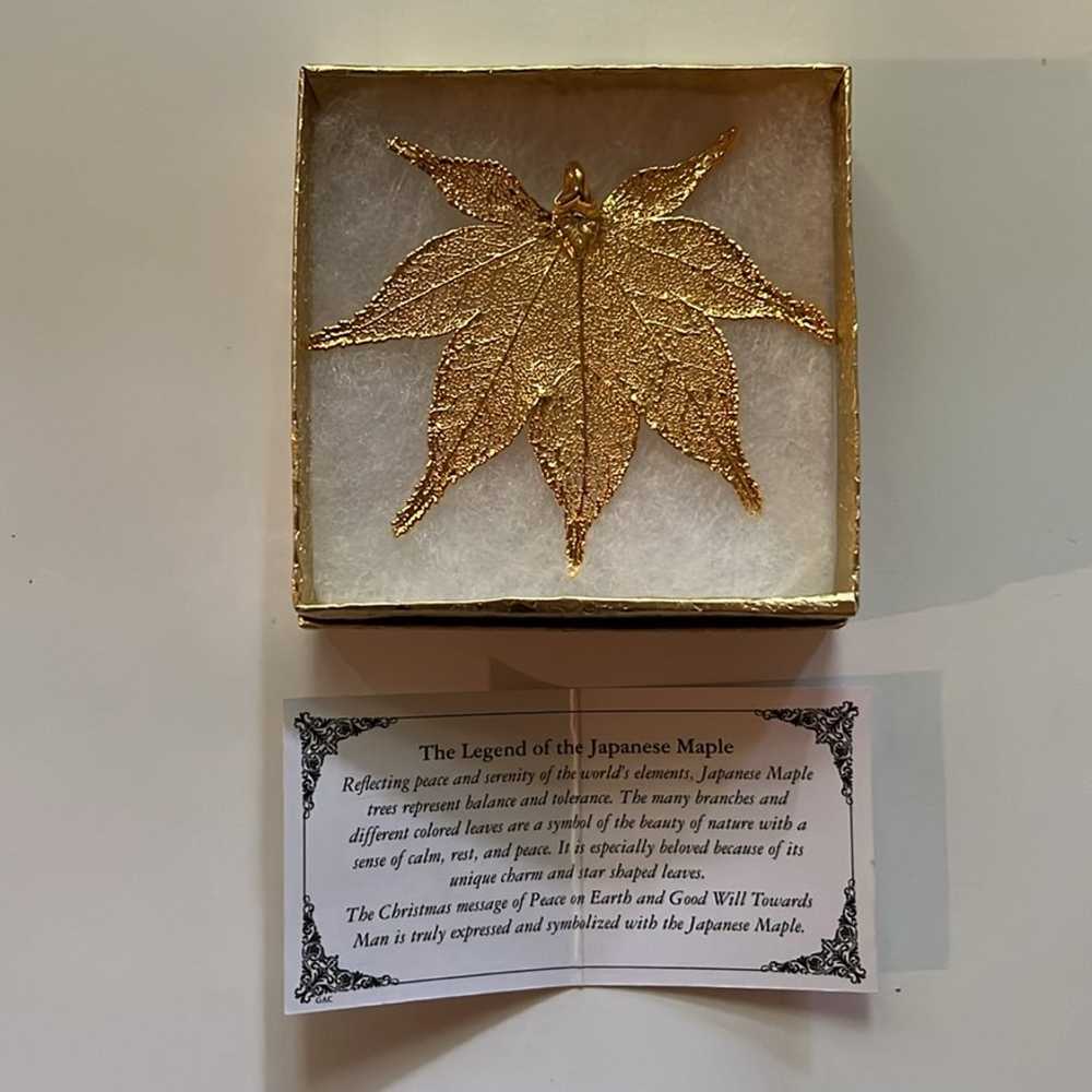 Vintage 24K Japanese Maple Leaf Pendant, Approxim… - image 2