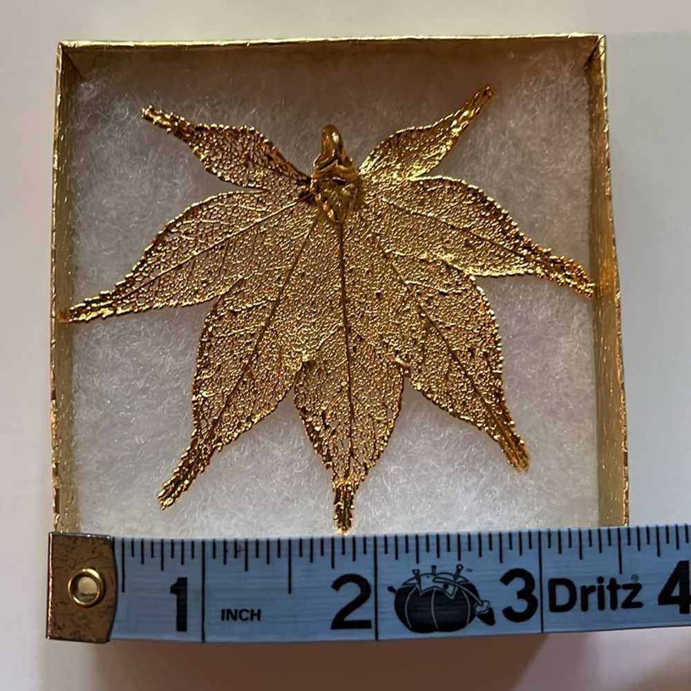 Vintage 24K Japanese Maple Leaf Pendant, Approxim… - image 4