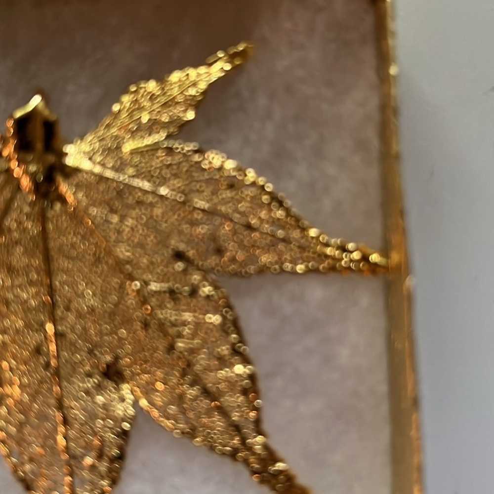 Vintage 24K Japanese Maple Leaf Pendant, Approxim… - image 5