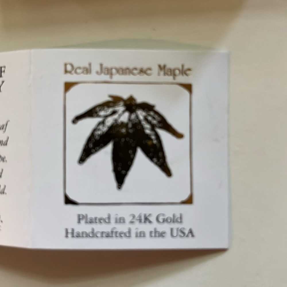 Vintage 24K Japanese Maple Leaf Pendant, Approxim… - image 6