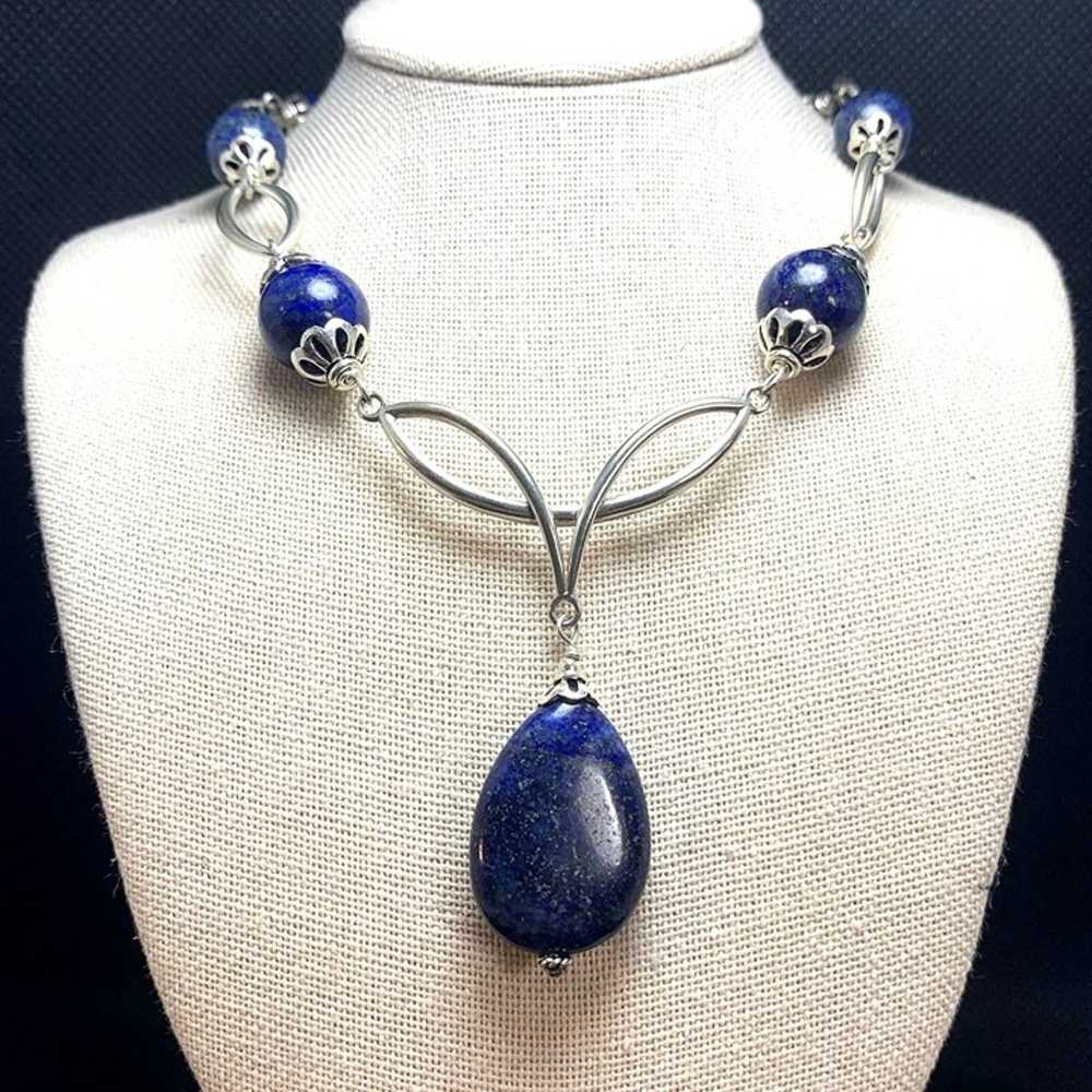 VTG Sterling Silver 925 Elegant Lapis Lazuli Stat… - image 1