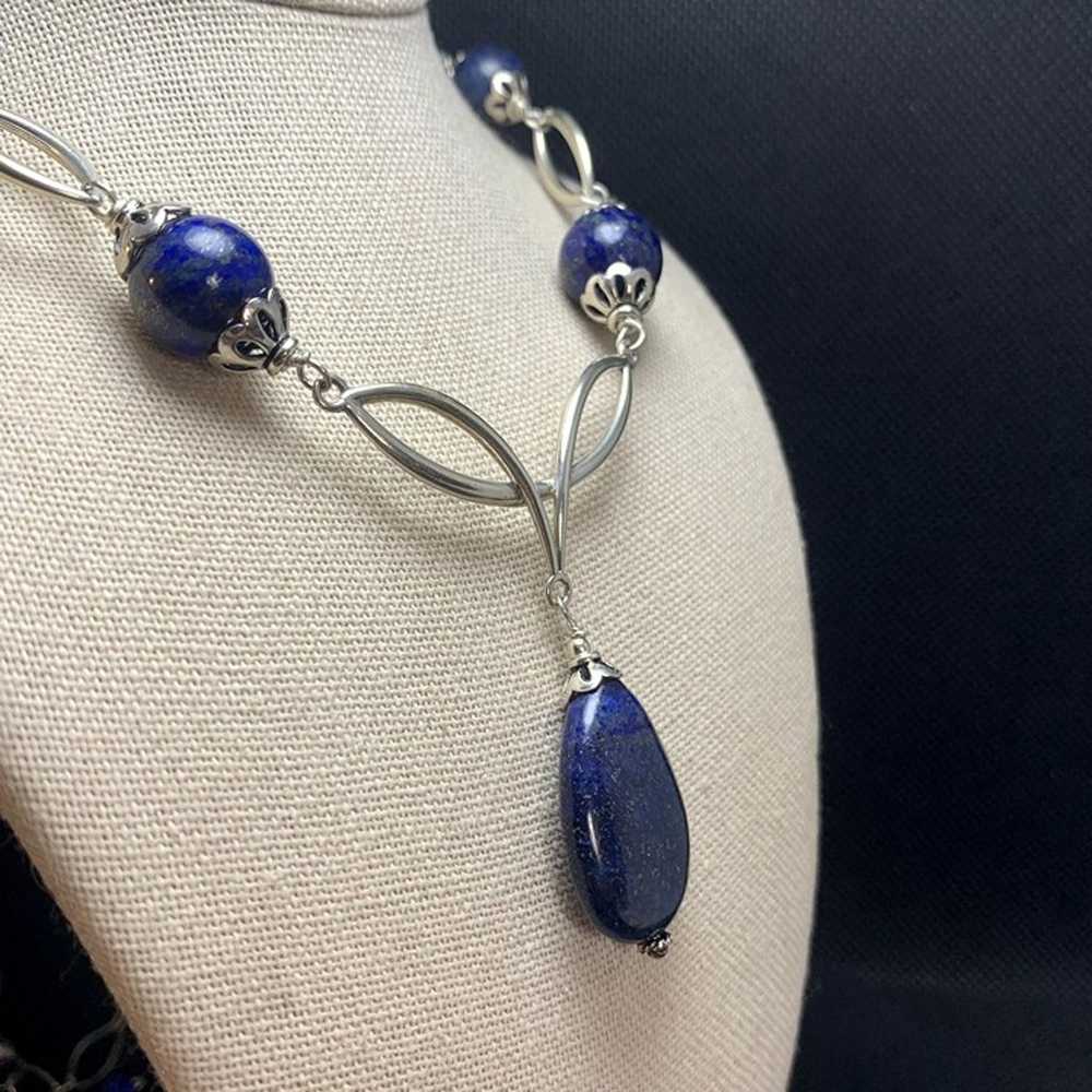 VTG Sterling Silver 925 Elegant Lapis Lazuli Stat… - image 2