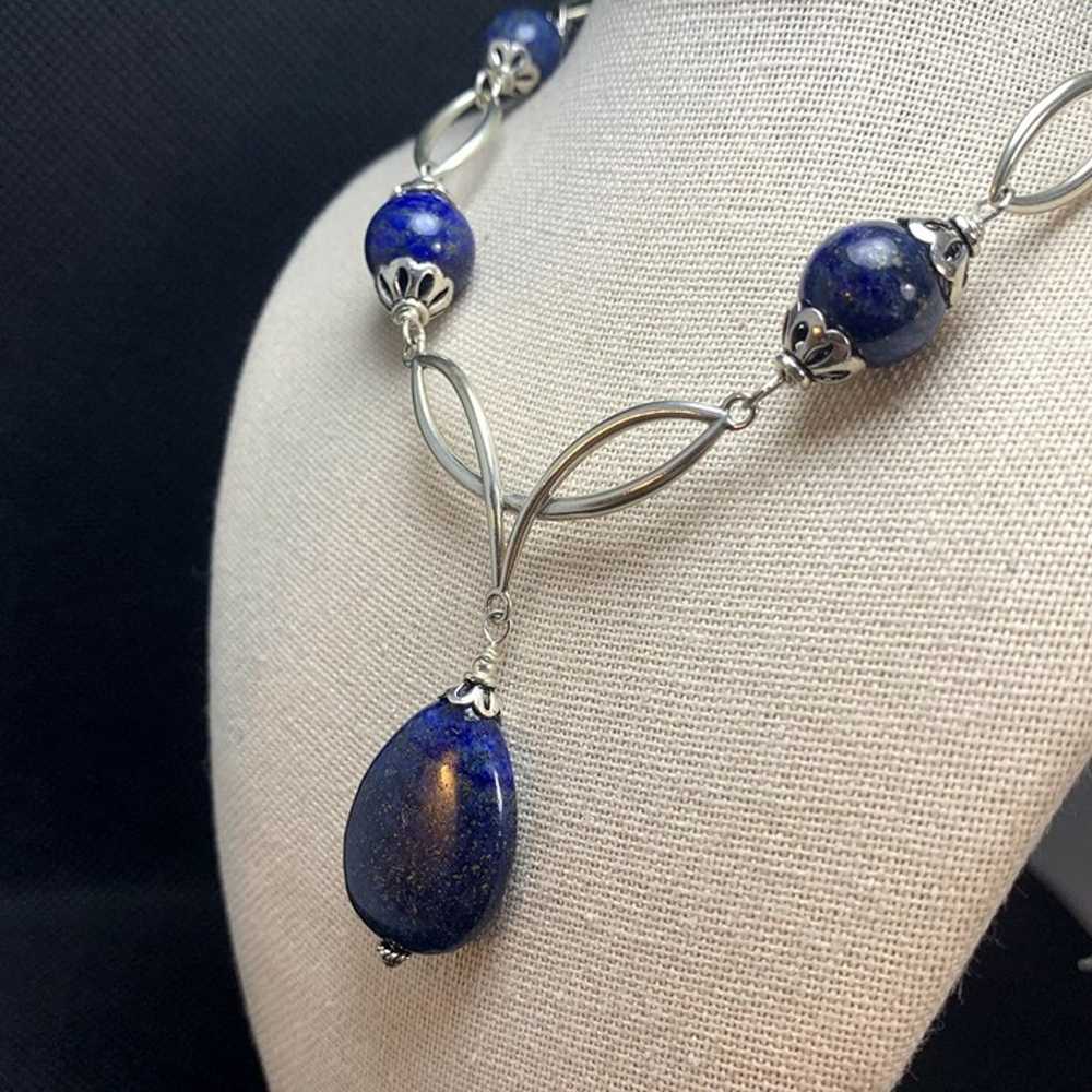 VTG Sterling Silver 925 Elegant Lapis Lazuli Stat… - image 3