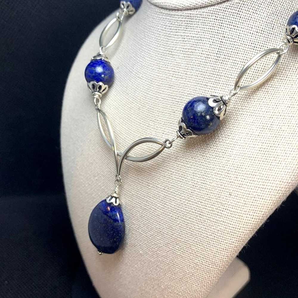 VTG Sterling Silver 925 Elegant Lapis Lazuli Stat… - image 4