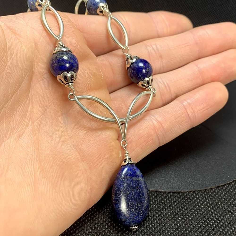 VTG Sterling Silver 925 Elegant Lapis Lazuli Stat… - image 5