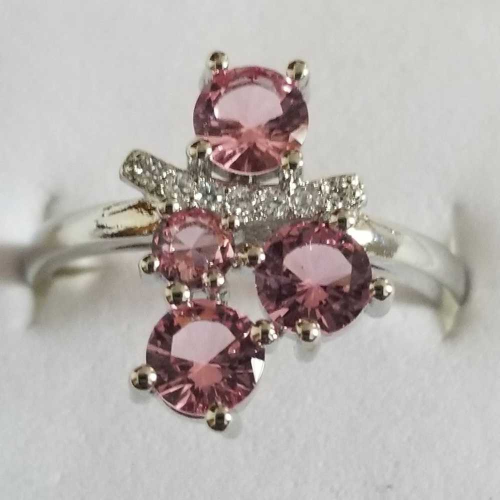 New*Vintage Pink Sapphire Silver Ring - image 1