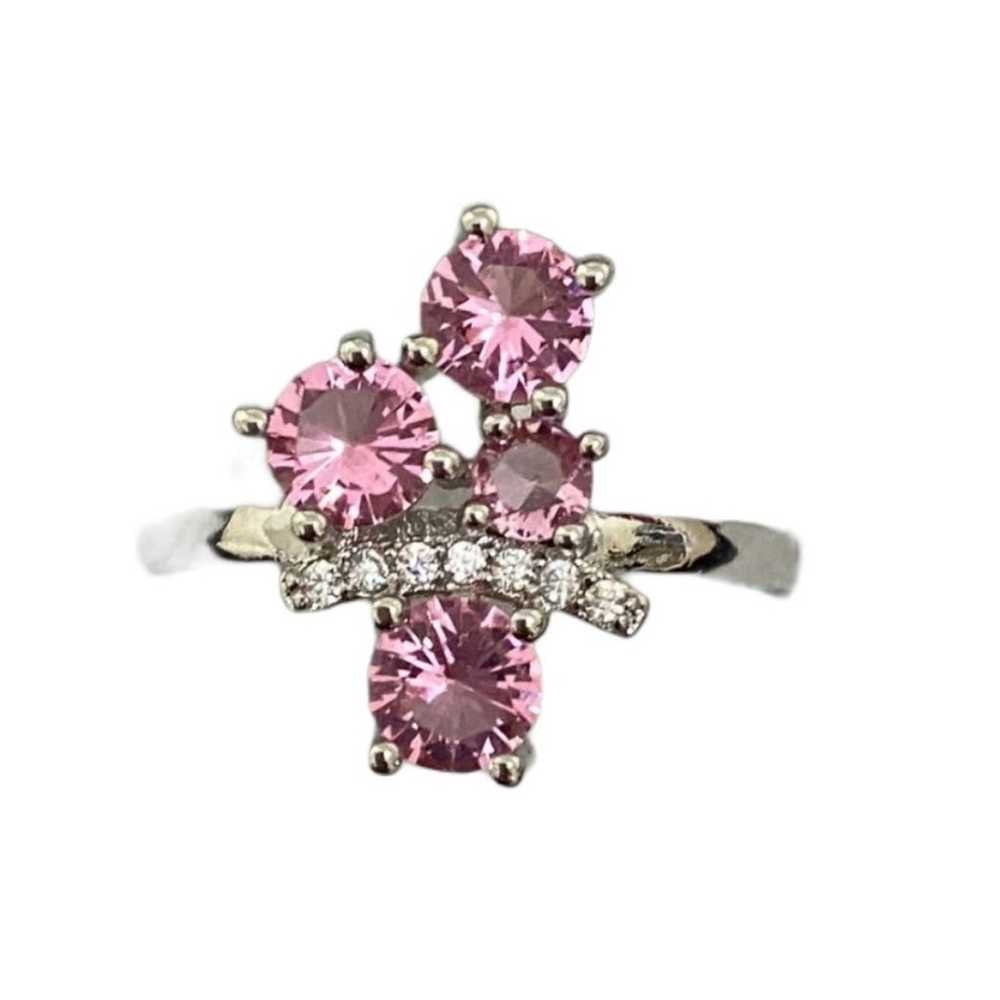 New*Vintage Pink Sapphire Silver Ring - image 2