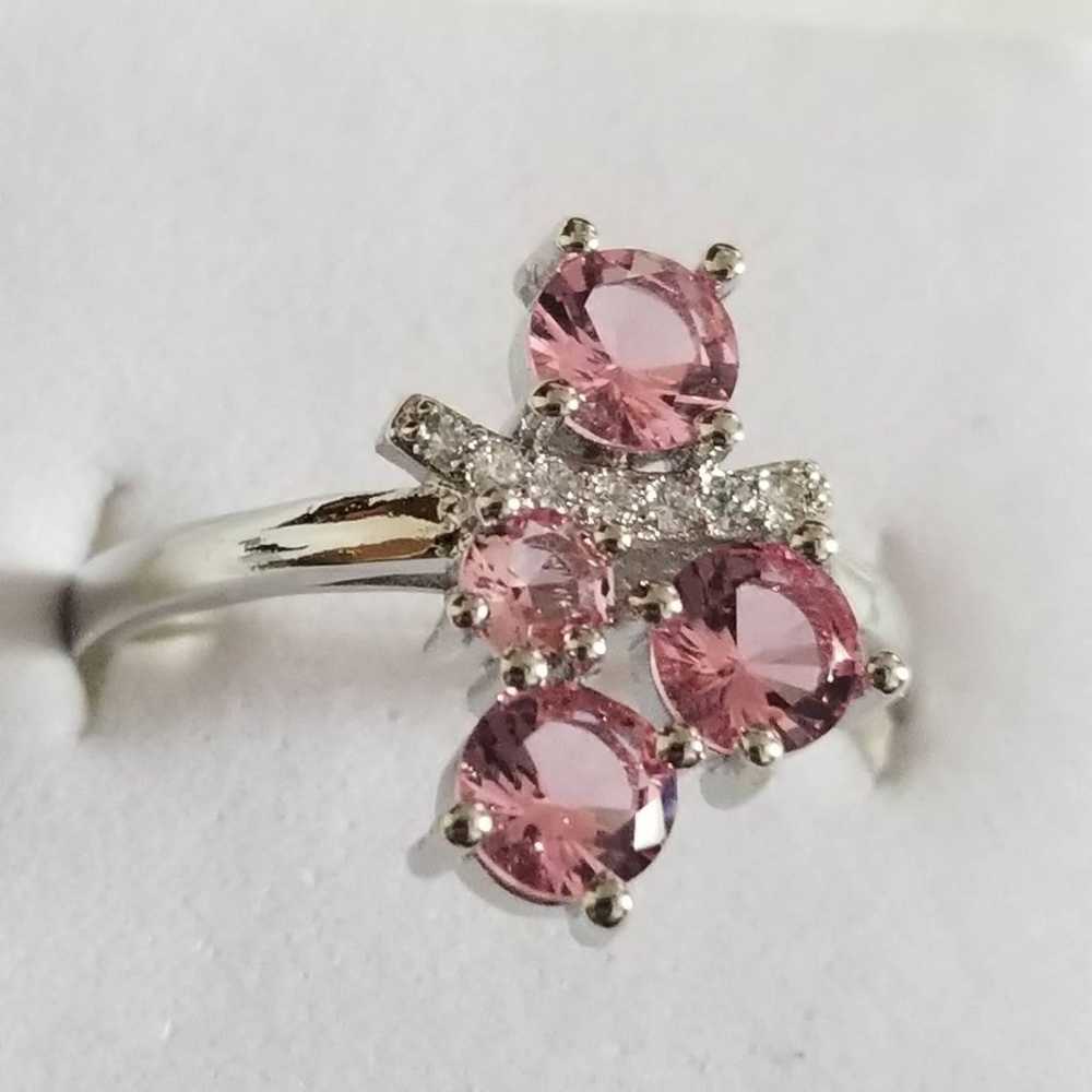 New*Vintage Pink Sapphire Silver Ring - image 3