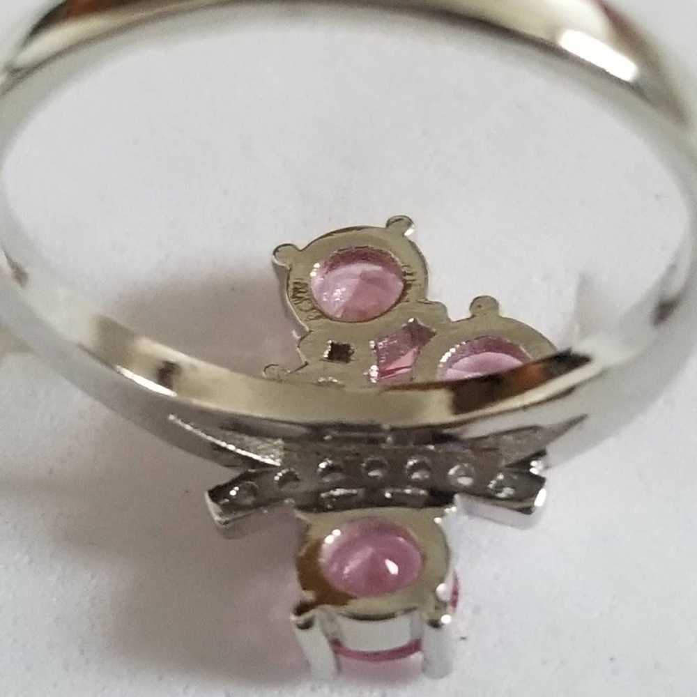 New*Vintage Pink Sapphire Silver Ring - image 6