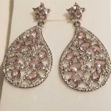 New*Vintage Pink Kunzite & 925 Earrings