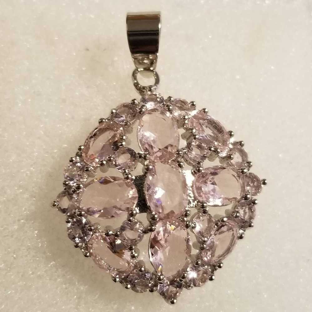 New*Vintage Pink Kunzite Silver Pendant - image 6