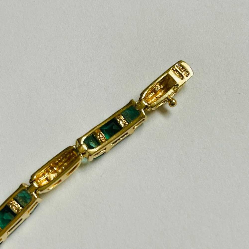 Vintage Ross Simmons Gold Sterling Emerald Bracel… - image 9