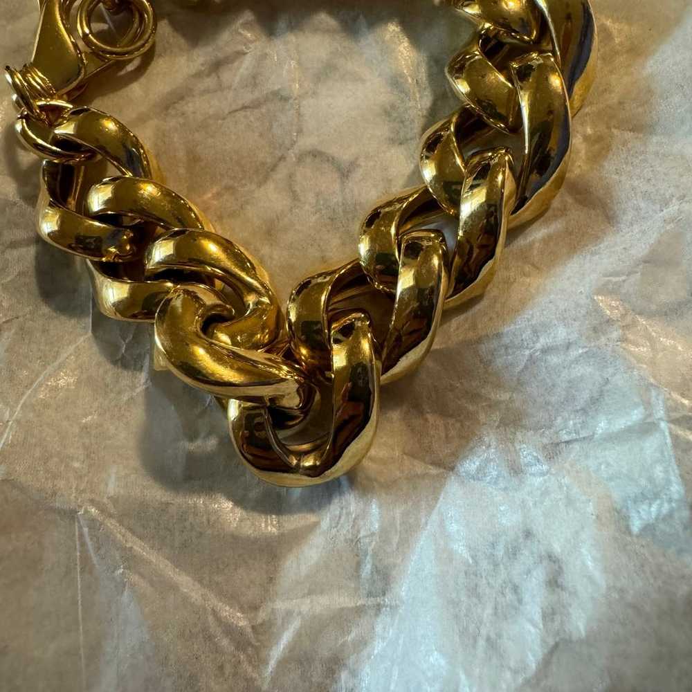 Vintage OTC-Italy 18k gep-bz chain link bracelet … - image 2