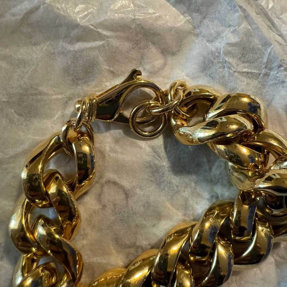 Vintage OTC-Italy 18k gep-bz chain link bracelet … - image 3