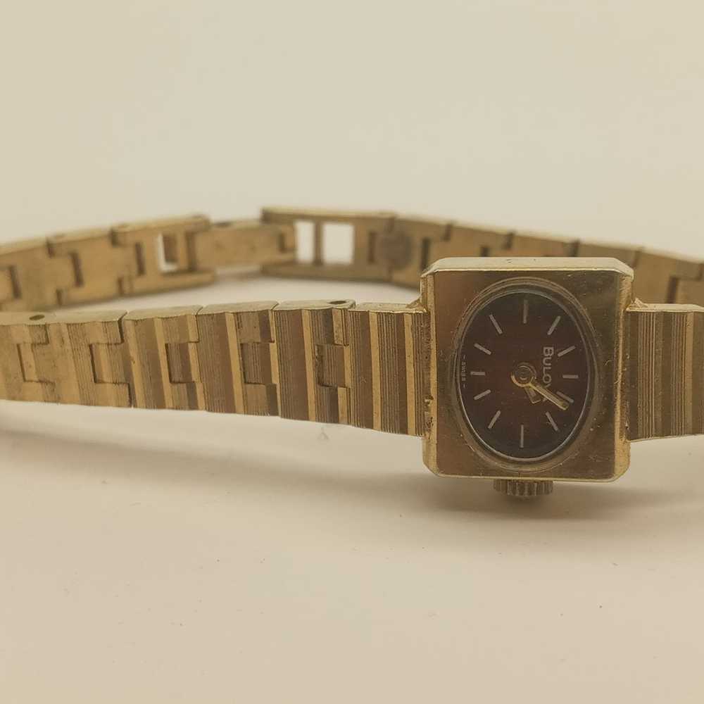 Gold Toned Vintage Wind Up BULOVA Woman - image 2