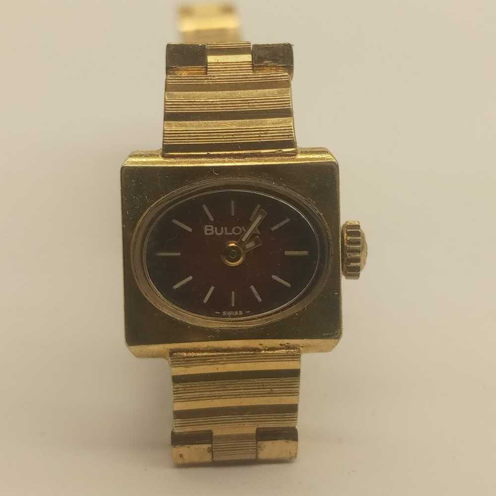 Gold Toned Vintage Wind Up BULOVA Woman - image 3