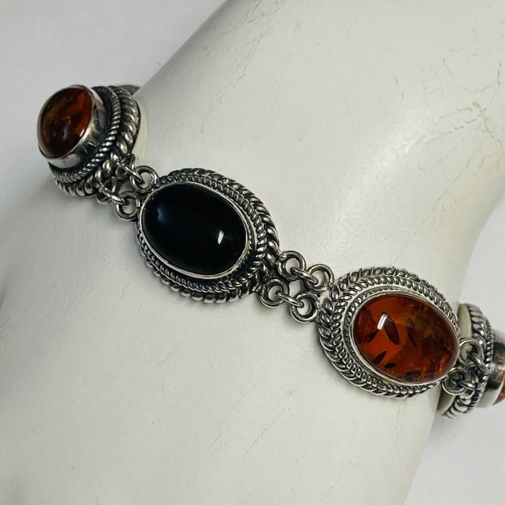 Vintage Suarti Sterling Silver Gemstone Bracelet - image 2