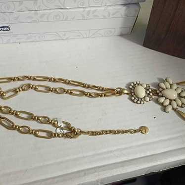 VINTAGE STELLA & DOT 30" CHUNKY UNIQUE GOLDTONE N… - image 1