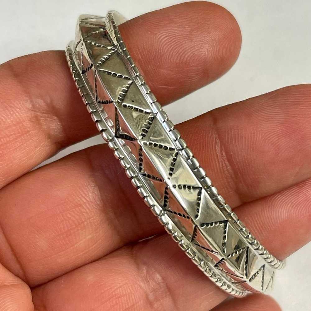 Vintage Sterling Silver Navajo Bracelet - image 2