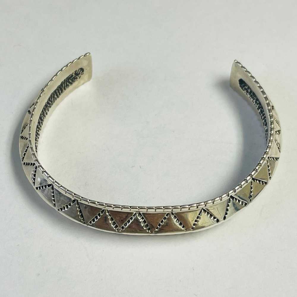 Vintage Sterling Silver Navajo Bracelet - image 3