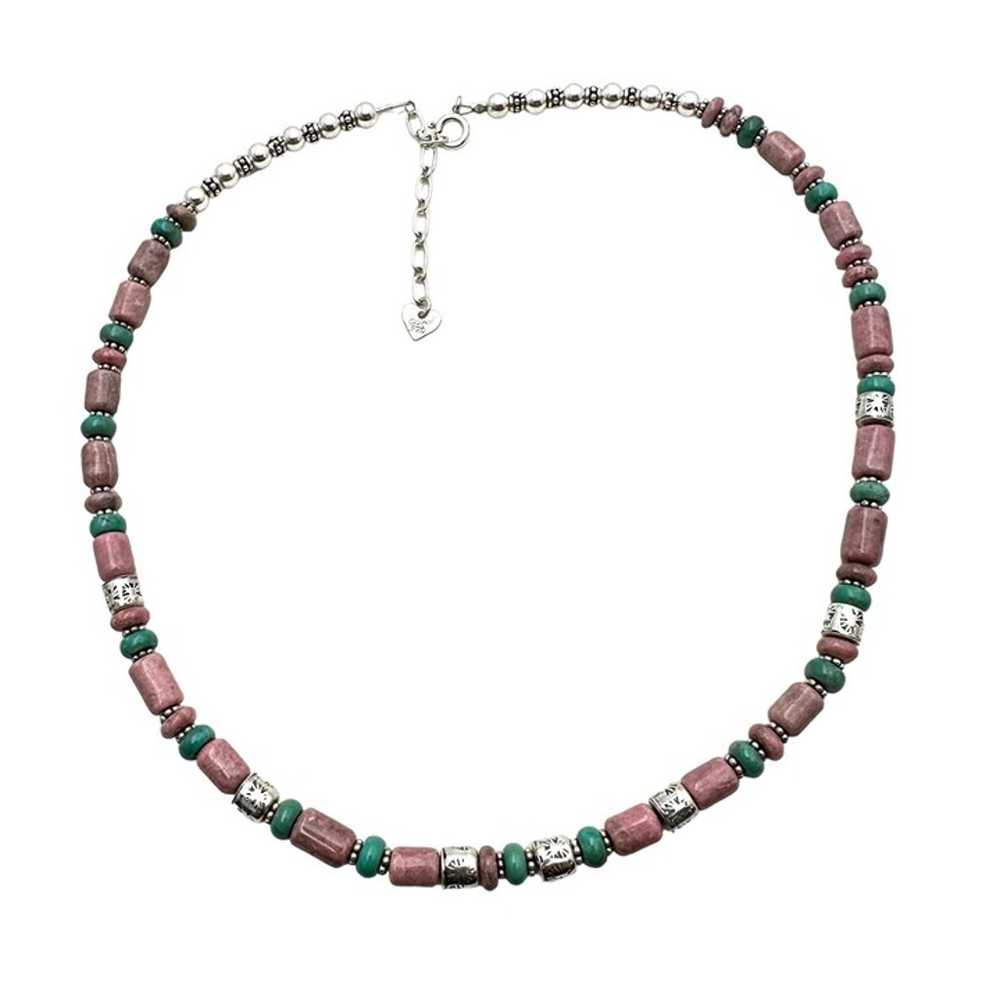 Navajo CD Womens Necklace Sterling Silver Pink Rh… - image 3