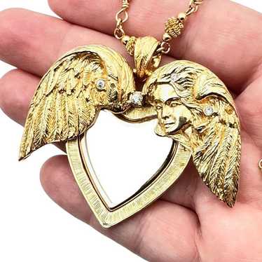 Kirks Folly Womens Necklace Crystal Angel Wings L… - image 1