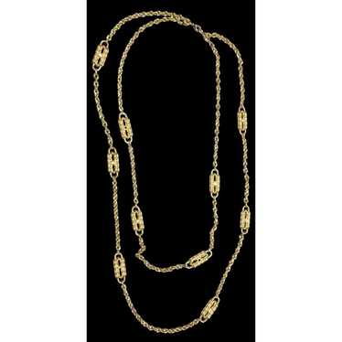 Jacqueline Kennedy Simulated Matrix Gemstone Long Necklace orders