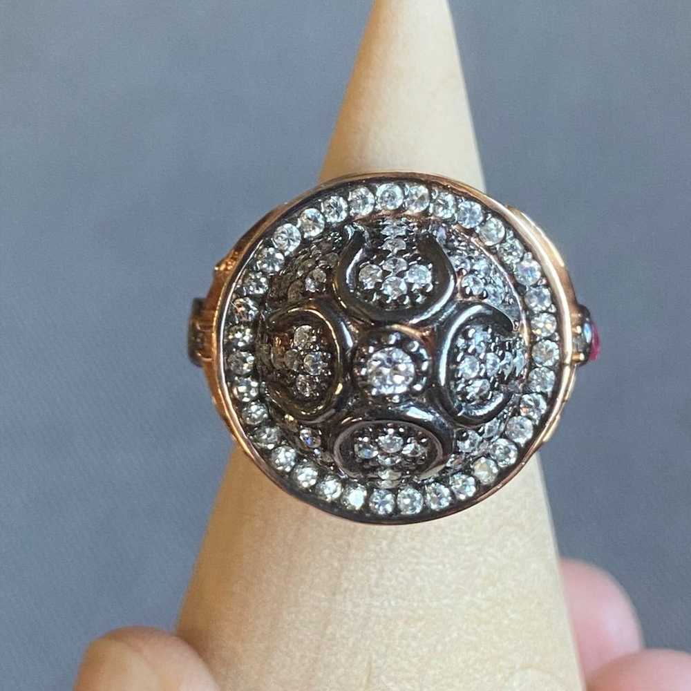 Turkish Dome Ring Sterling Silver Rose Gold Verme… - image 2