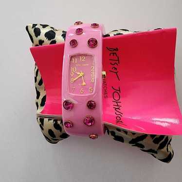 Betsey Johnson pink crystal watch