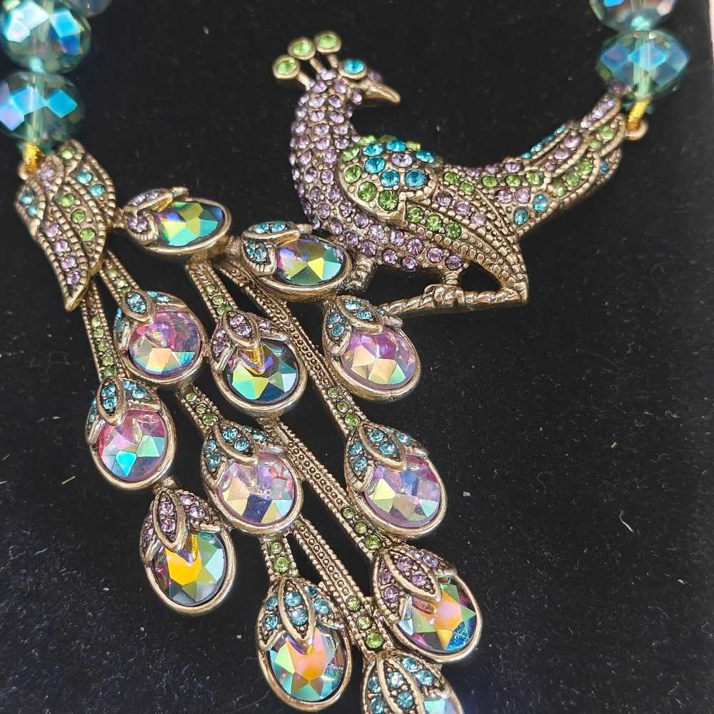 heidi daus crystal peacock necklace - image 3