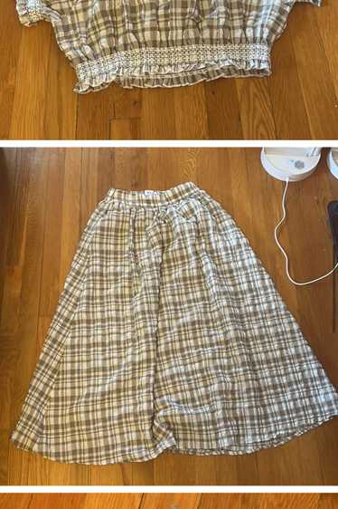 Wray Khaki gingham skirt small