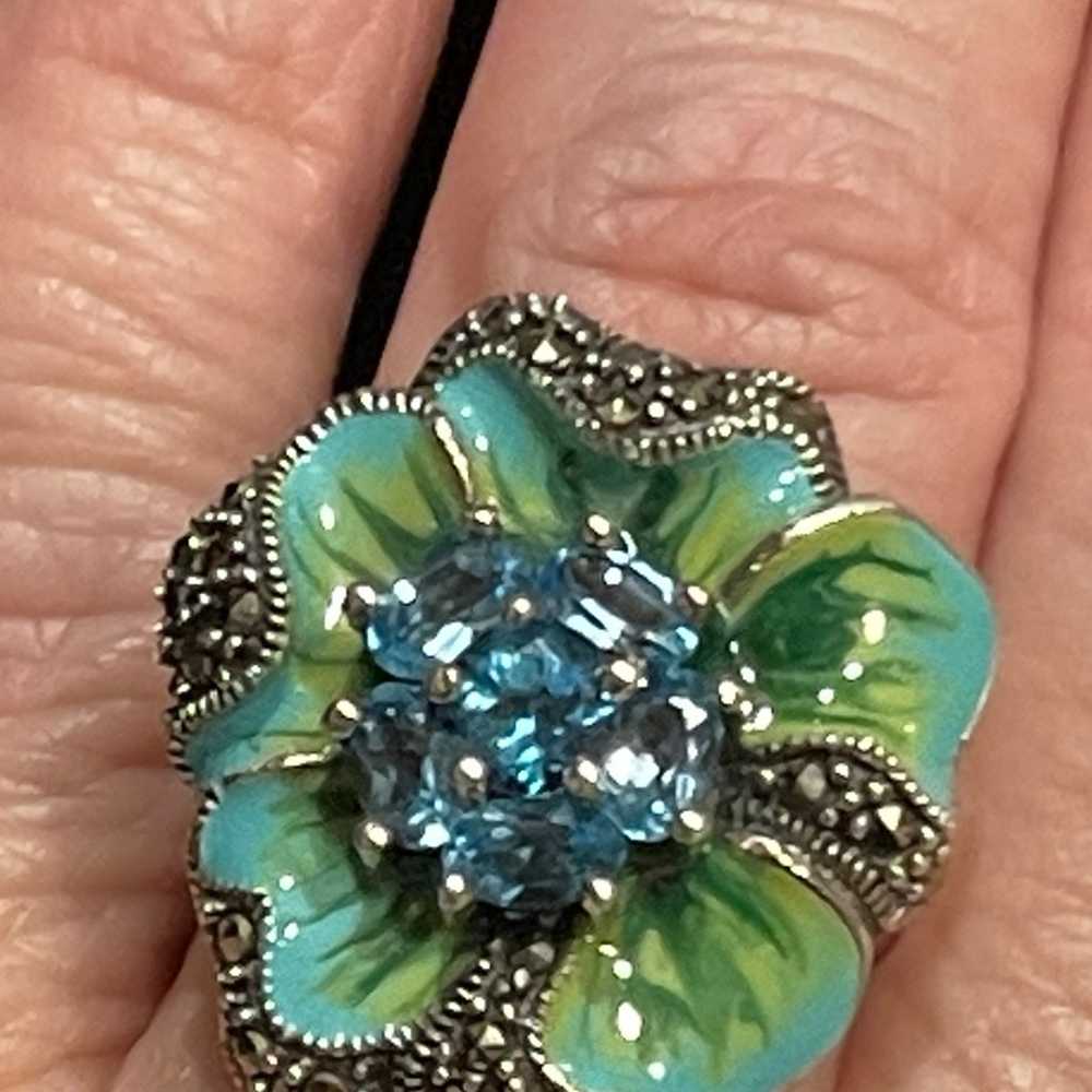 Dallas Prince green enamel. Swiss Blue Topaz and … - image 4