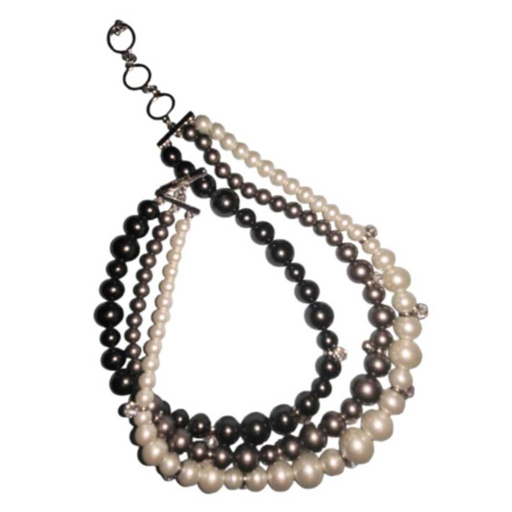 Signed Givenchy Chunky Three-Strand Pearl Necklac… - image 5