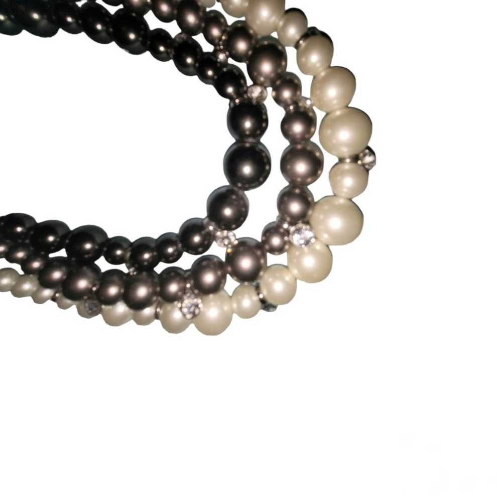 Signed Givenchy Chunky Three-Strand Pearl Necklac… - image 6