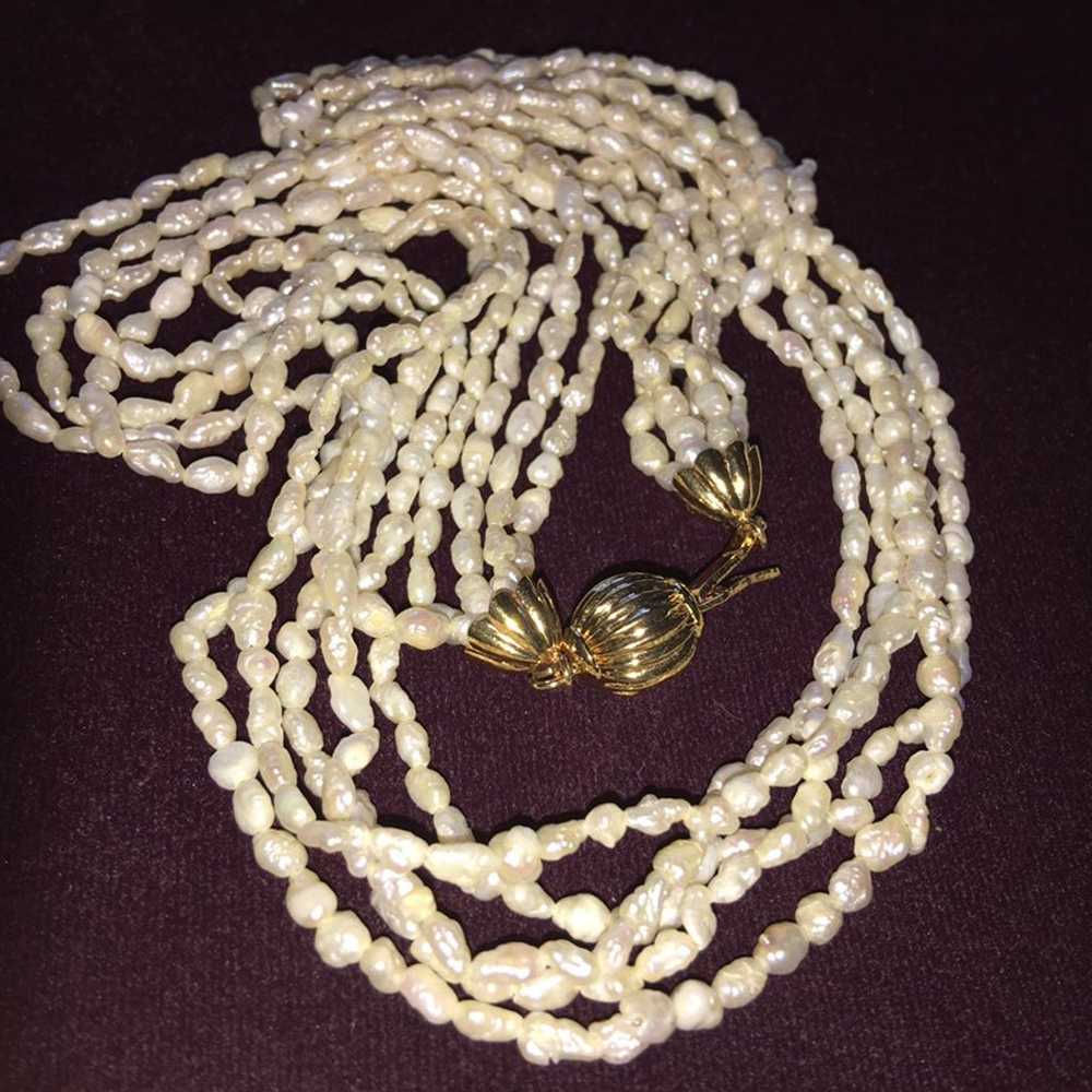 Vintage Culture Pearl 4 Strand Necklace - image 2